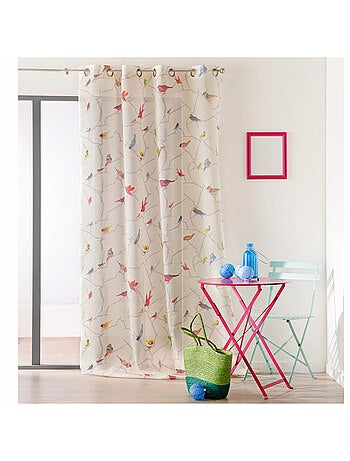 Rideau occultant bucolique imprimé "colibri