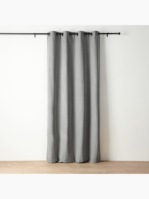 Rideau occultant chiné à oeillets - Kiabi