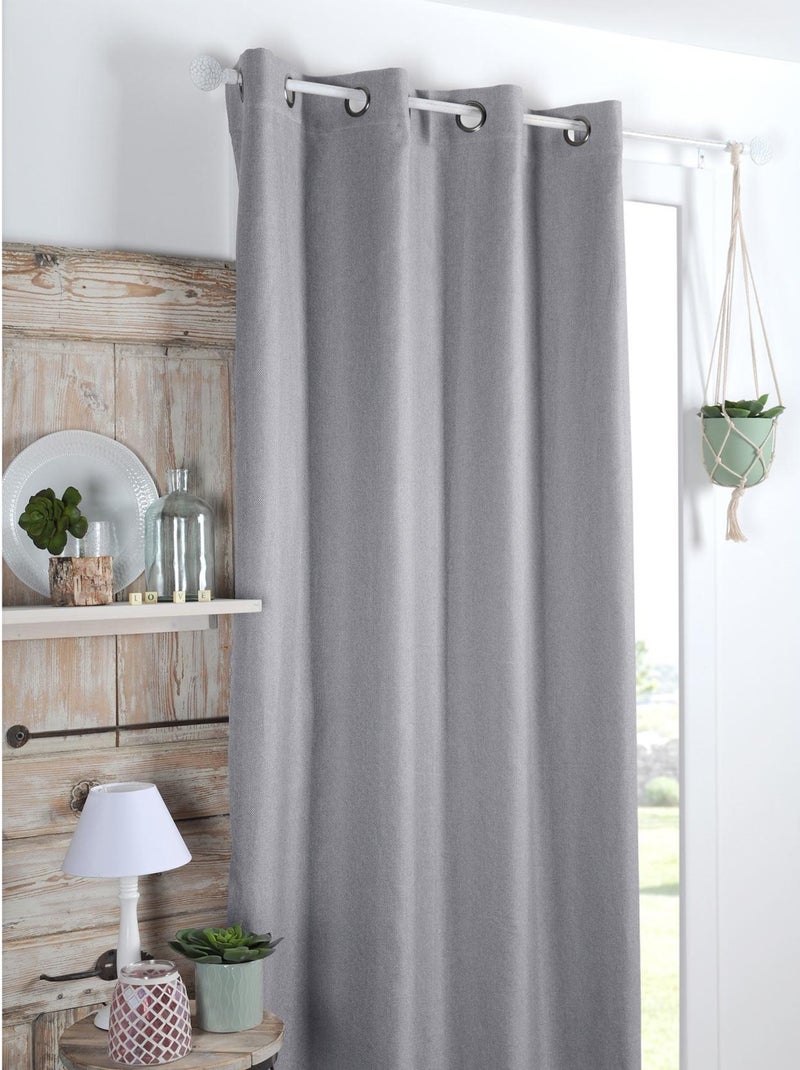 Rideau occultant doublure polaire Gris perle - Kiabi