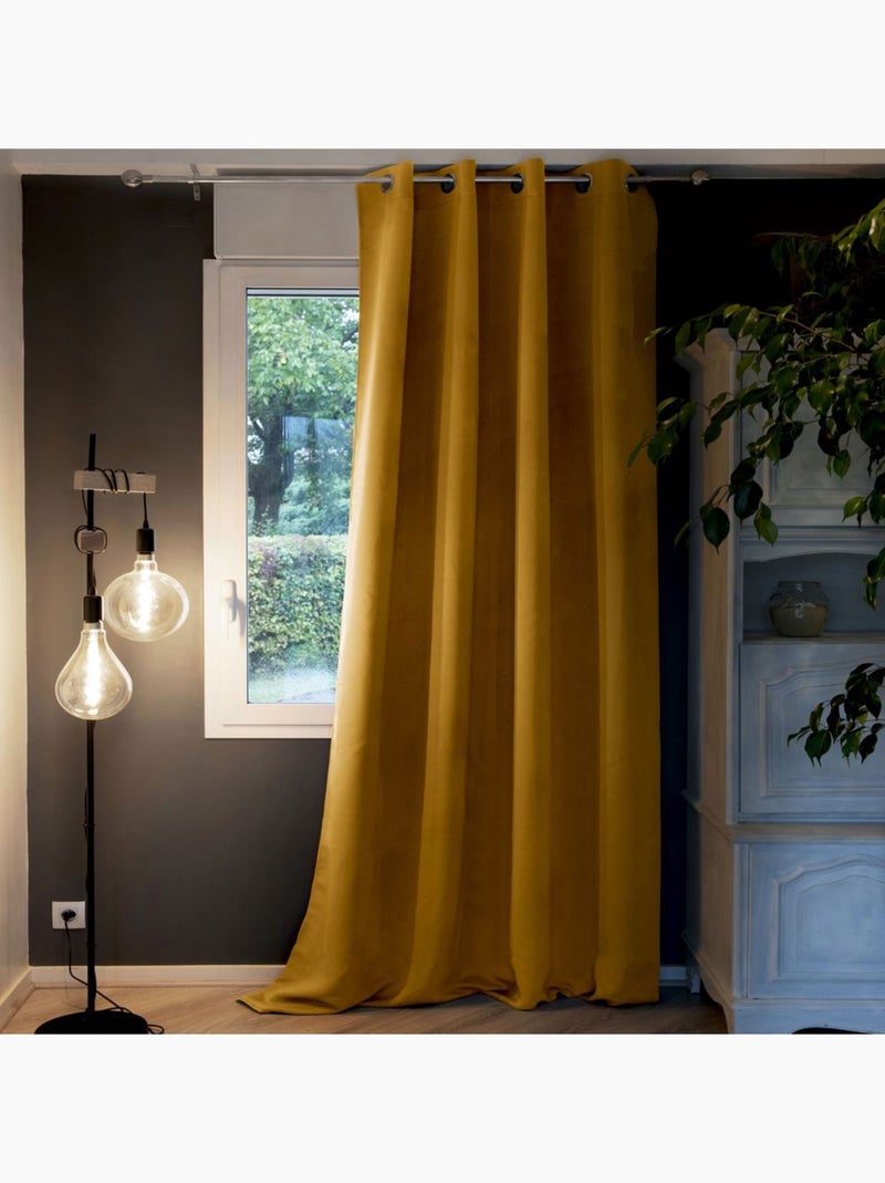 Rideau Occultant Doublure polaire Jaune - Kiabi
