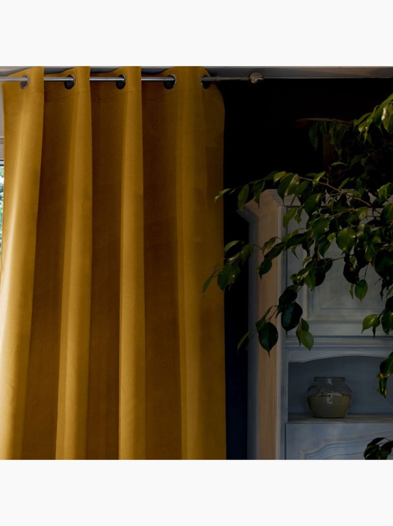 Rideau Occultant Doublure polaire Jaune - Kiabi