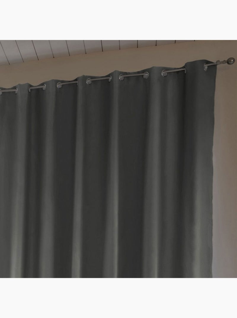 Rideau Occultant Doublure polaire Polyester gris anthracite - Kiabi