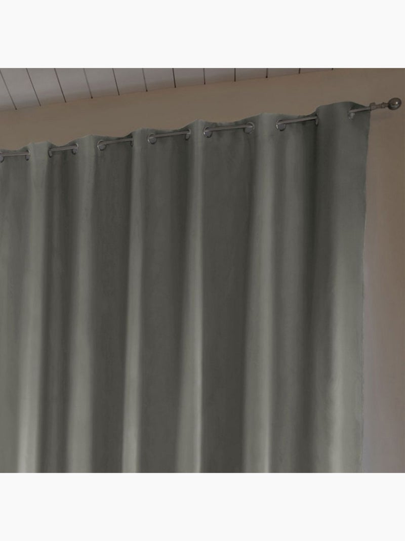 Rideau Occultant Doublure polaire Polyester Gris clair - Kiabi