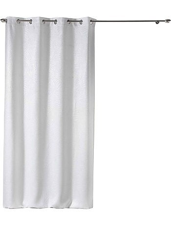 Rideau occultant effet velours motif feuilles tropicales