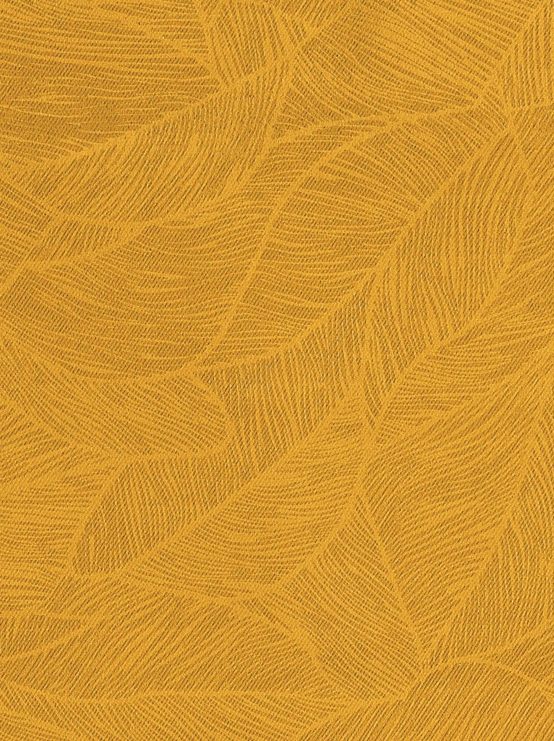 Rideau occultant embossé motif feuille Jaune - Kiabi