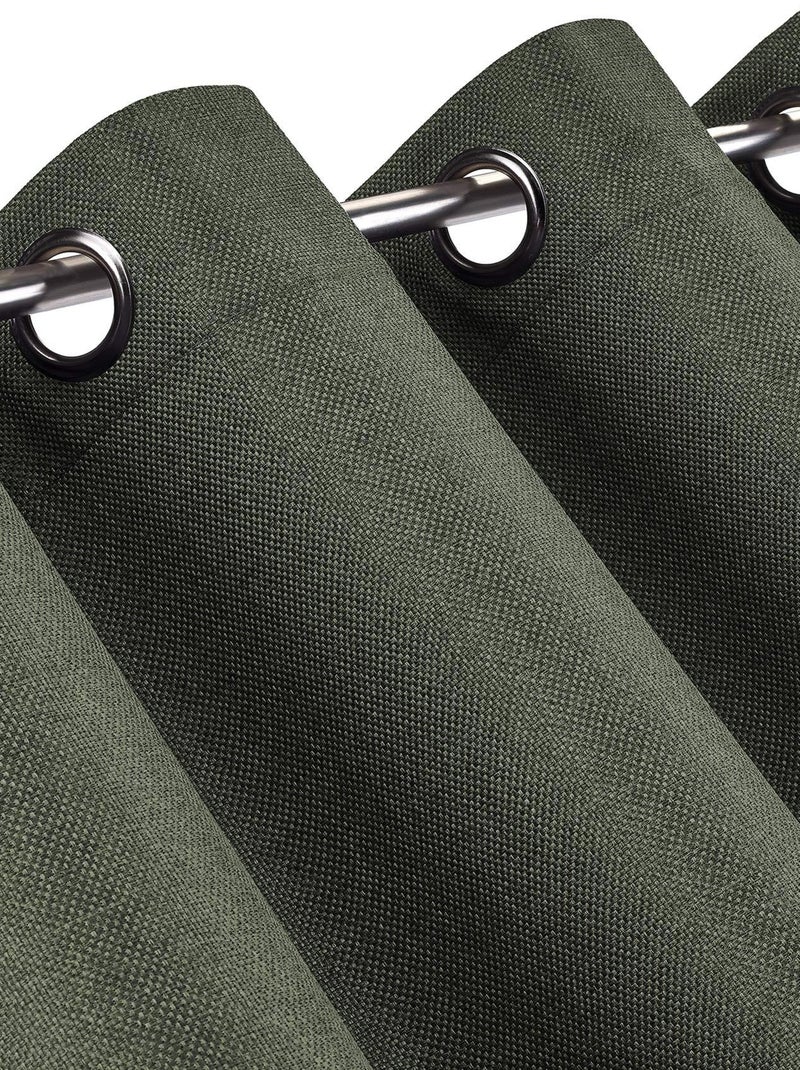 Rideau occultant en toile unie Vert olive - Kiabi
