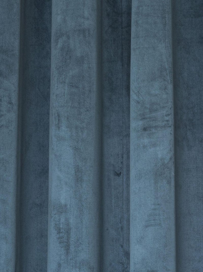 Rideau occultant en velours Bleu - Kiabi
