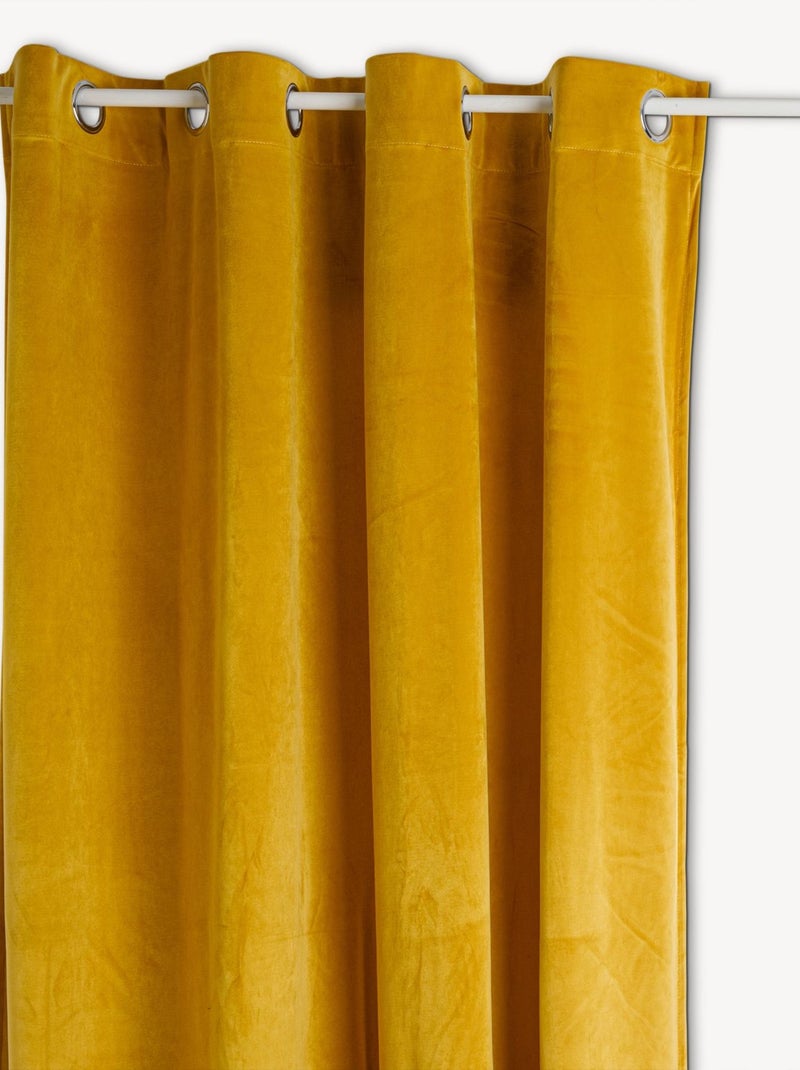 Rideau occultant en velours COCON Jaune - Kiabi