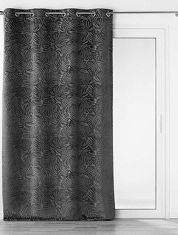 Rideau occultant en velours feuilles de monstera