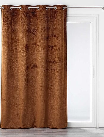 Rideau occultant en velours feuilles de monstera