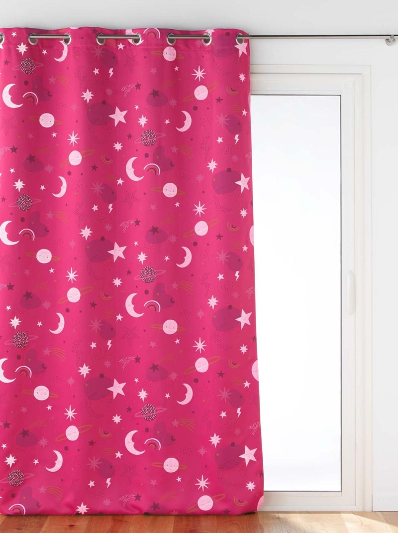 Rideau occultant enfant ambiance astrale Rose fushia - Kiabi