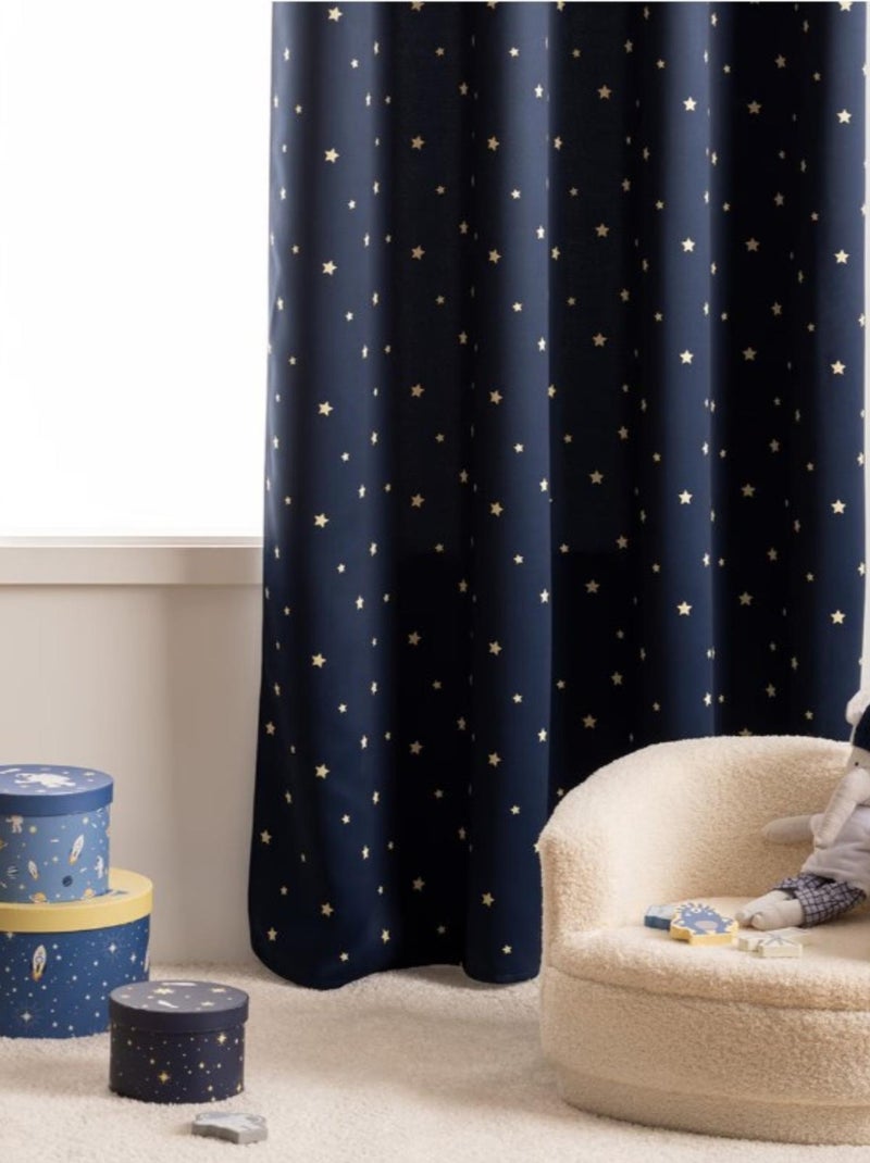 Rideau occultant enfant motif étoiles Bleu foncé - Kiabi