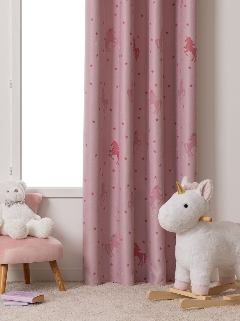 Rideau occultant enfant phosphorescent LICORNE Rose - Kiabi