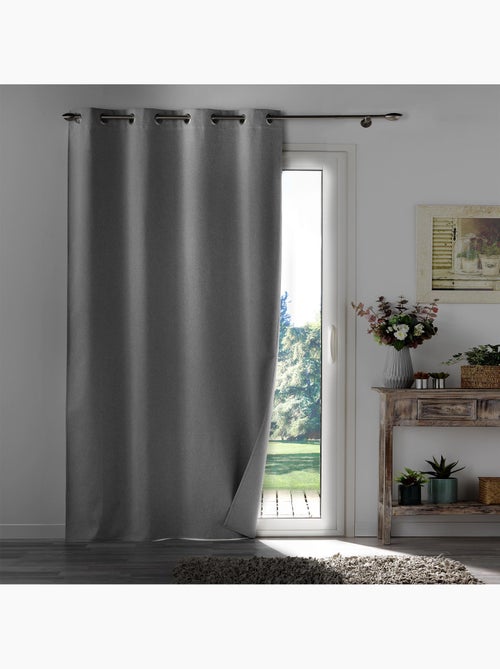 Rideau occultant épais a oeillets - Tissu chambray - Occultiss - Kiabi