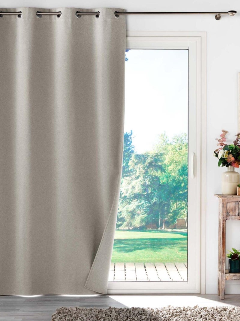 Rideau occultant et isolant thermique chiné Beige - Kiabi