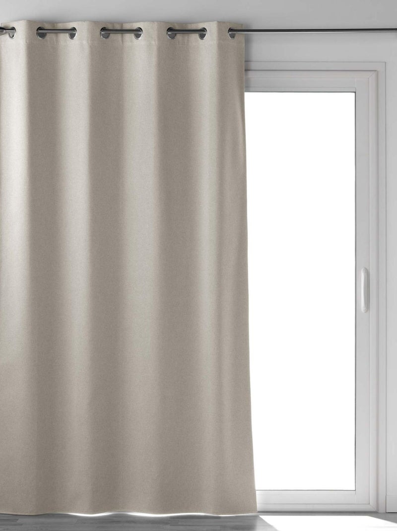 Rideau occultant et isolant thermique chiné Beige - Kiabi
