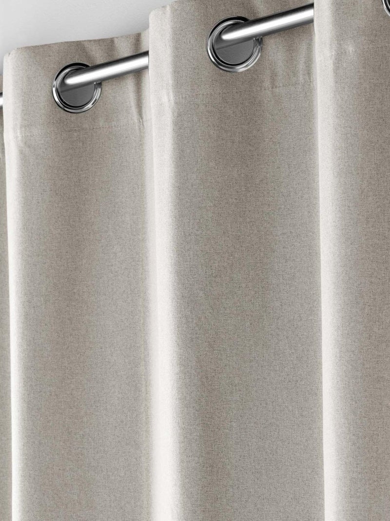 Rideau occultant et isolant thermique chiné Beige - Kiabi