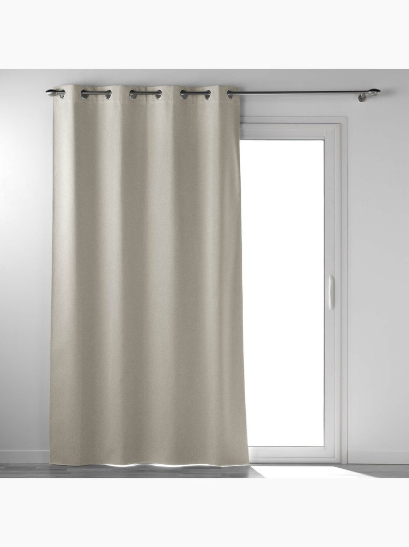 Rideau occultant et isolant thermique chiné Beige - Kiabi