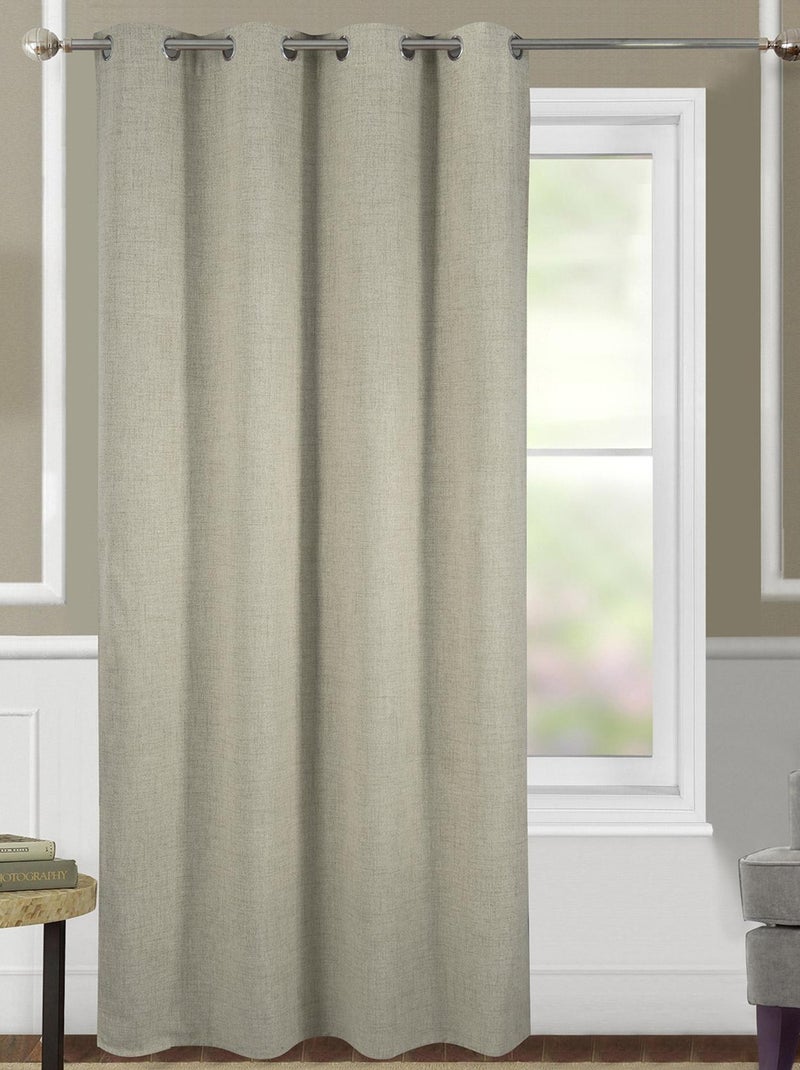 Rideau occultant et thermique  chiné Beige - Kiabi