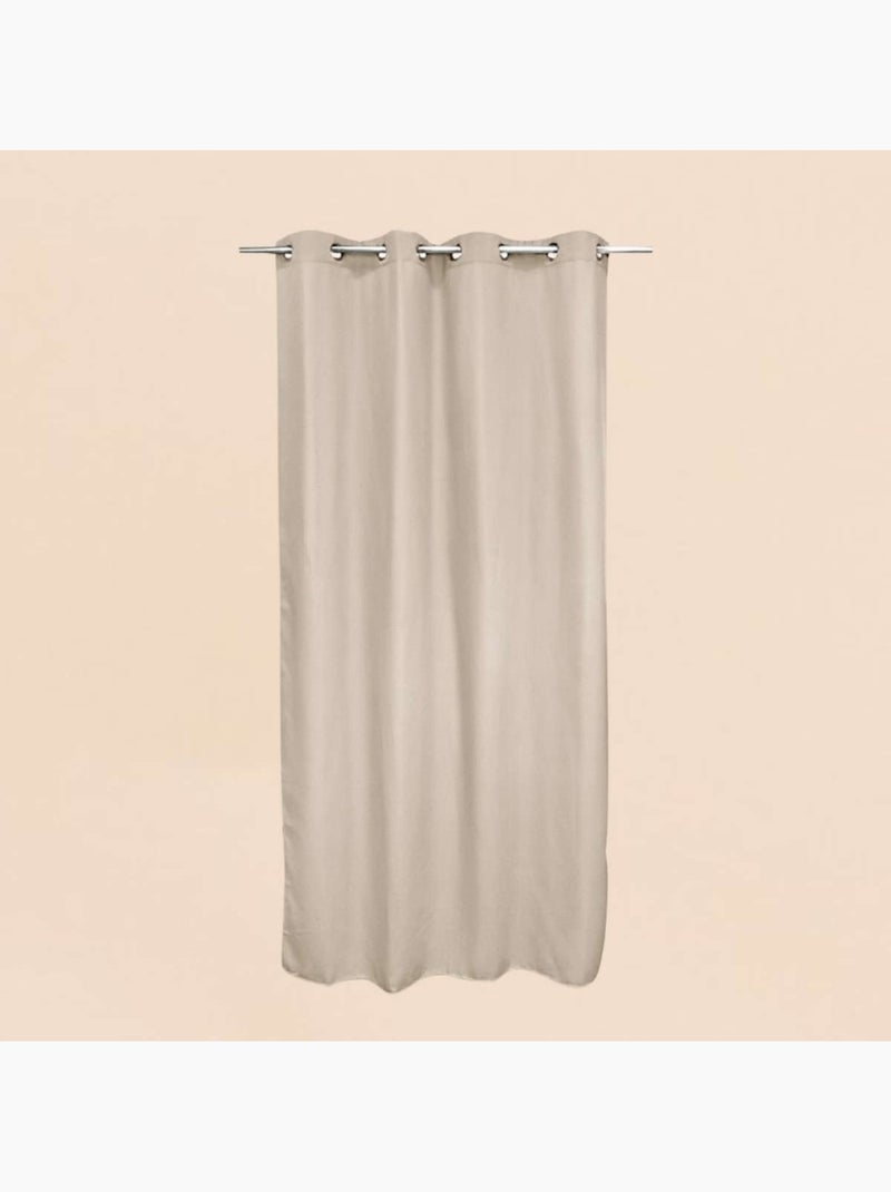 Rideau occultant et thermique effet lin 140x240cm Beige - Kiabi