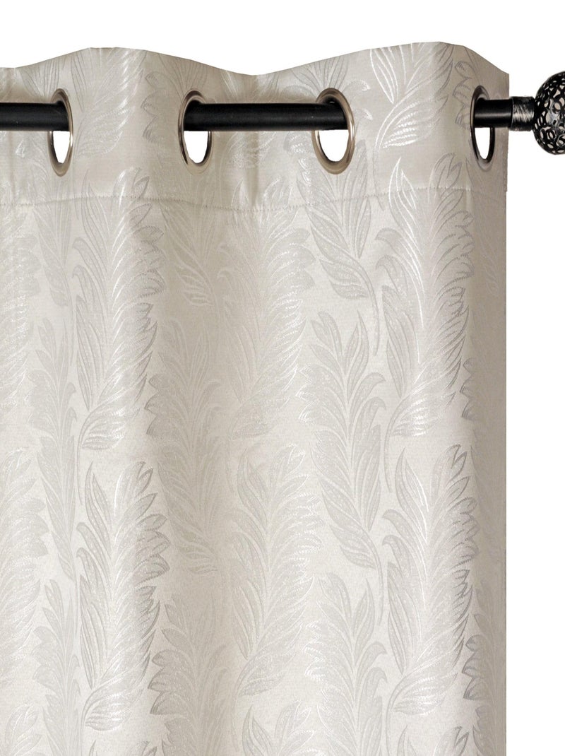 Rideau Occultant Fantaisie - Prêt à Poser. Beige - Kiabi