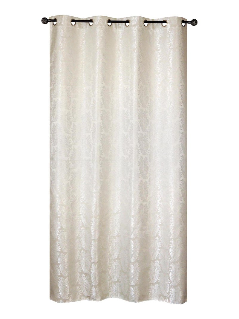 Rideau Occultant Fantaisie - Prêt à Poser. Beige - Kiabi