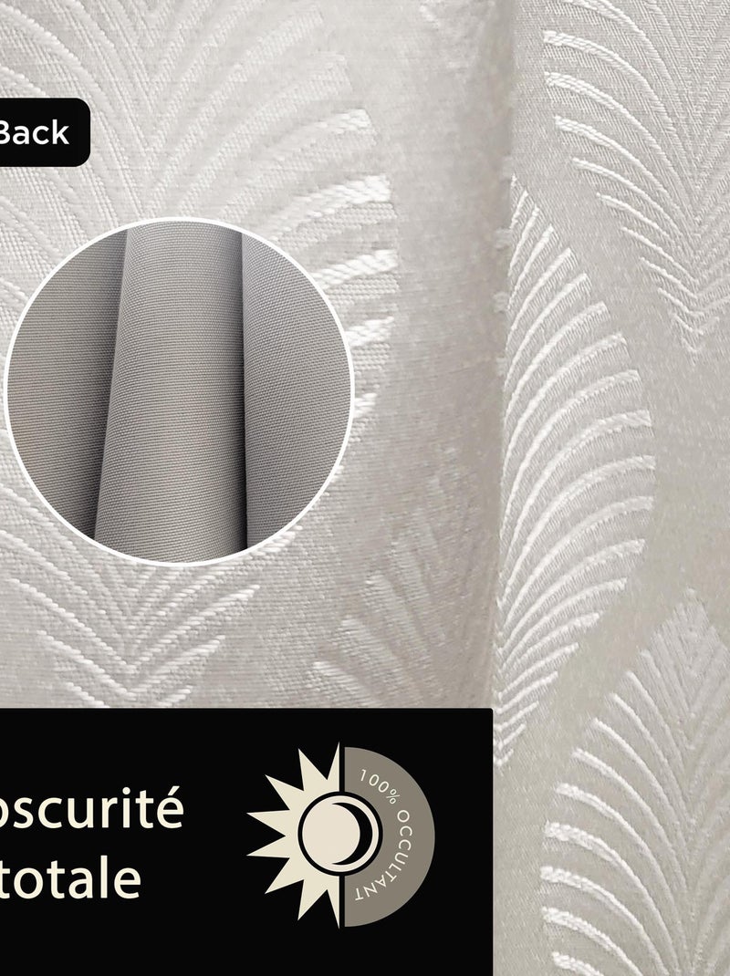 Rideau Occultant fantaisie - Prêt a poser. Beige - Kiabi