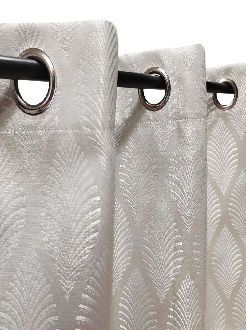 Rideau Occultant fantaisie - Prêt a poser. Beige - Kiabi