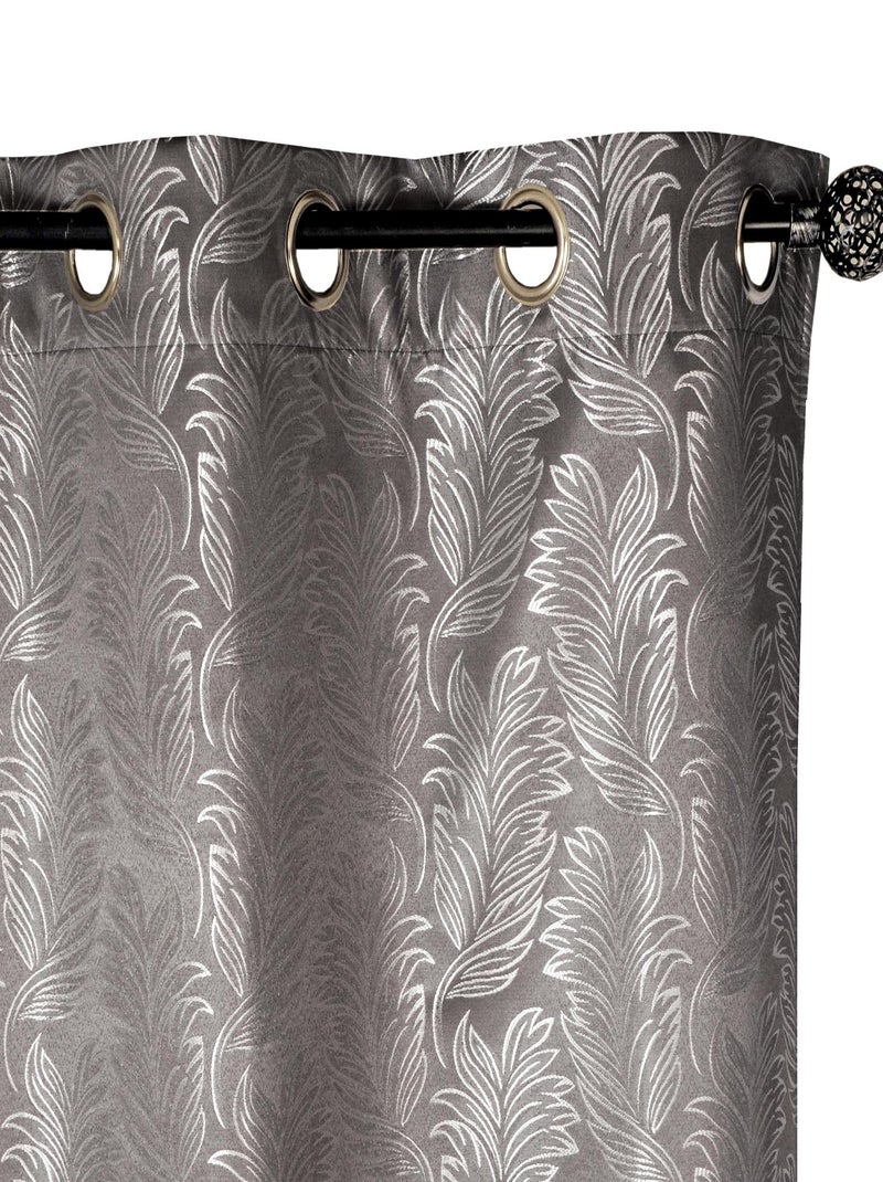 Rideau Occultant Fantaisie - Prêt à Poser. Gris Argenté - Kiabi