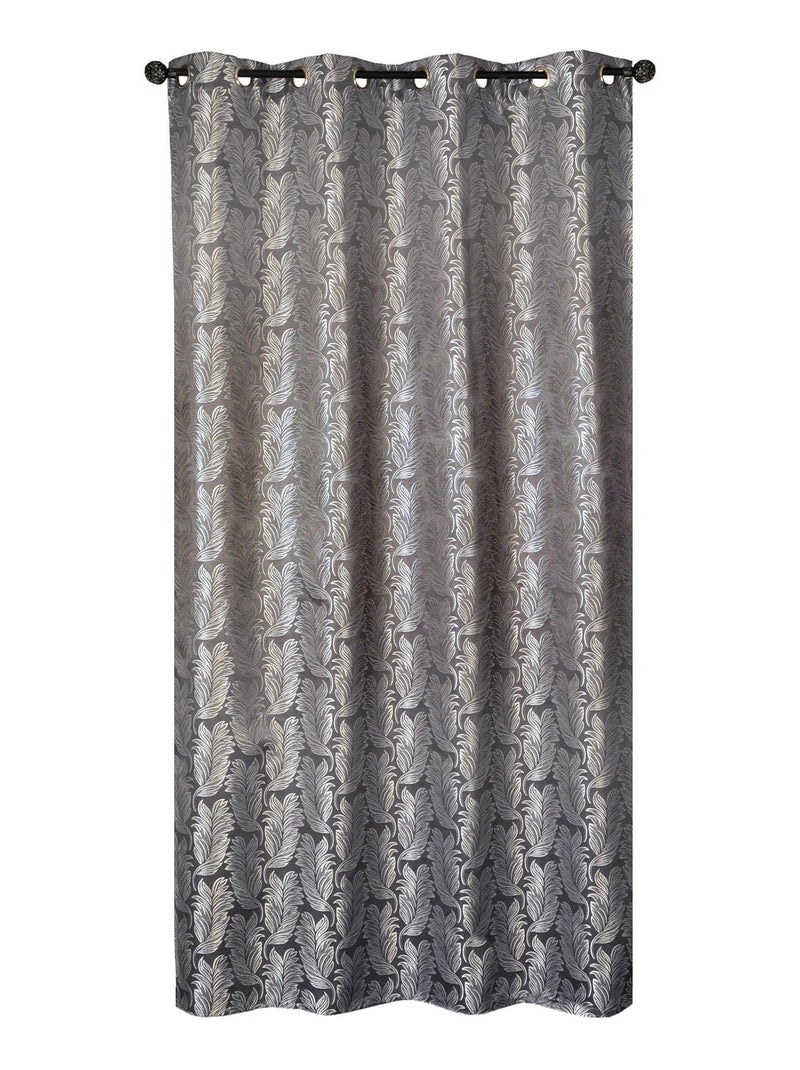 Rideau Occultant Fantaisie - Prêt à Poser. Gris Argenté - Kiabi