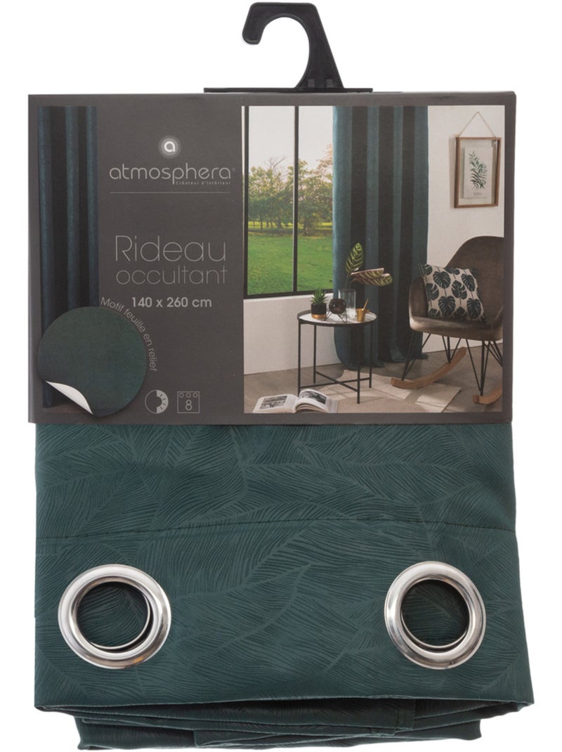 Rideau occultant FEUILLES Vert - Kiabi