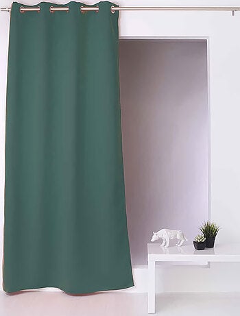 Rideau occultant fil noir avec 8 œillets