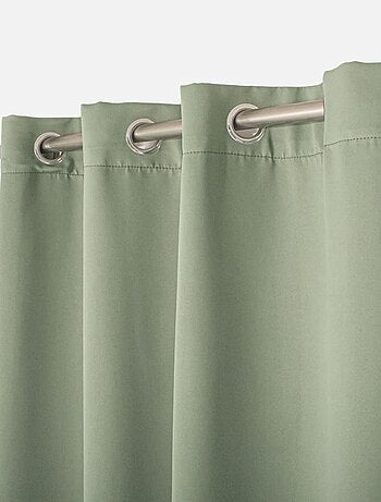 Rideau occultant fil noir avec 8 œillets