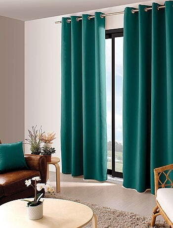 Rideau occultant fil noir avec 8 œillets