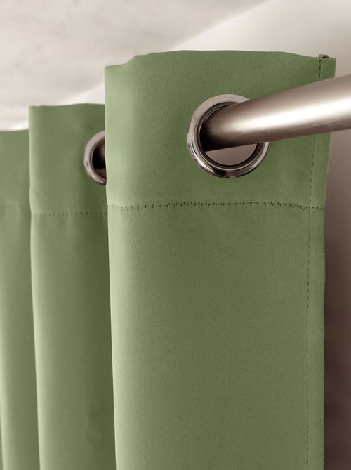 Rideau occultant fil noir avec 8 œillets - Kiabi