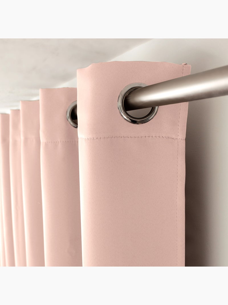 Rideau occultant fil noir avec 8 œillets Vieux rose - Kiabi