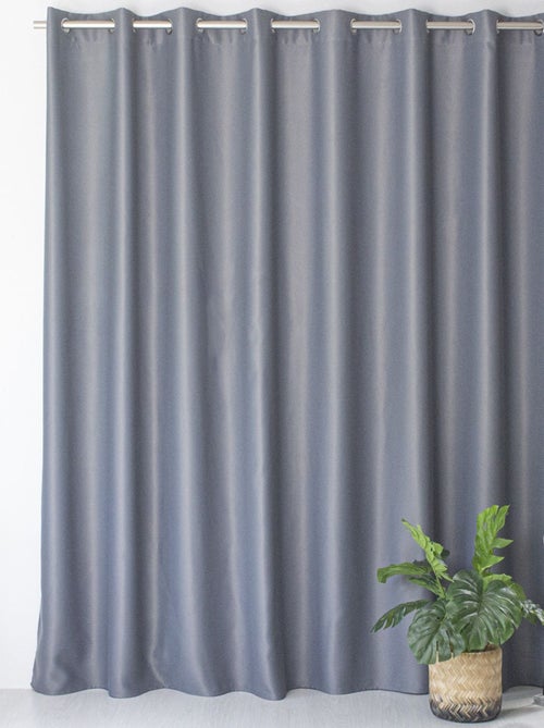 Rideau occultant fil noir en grande largeur - Kiabi