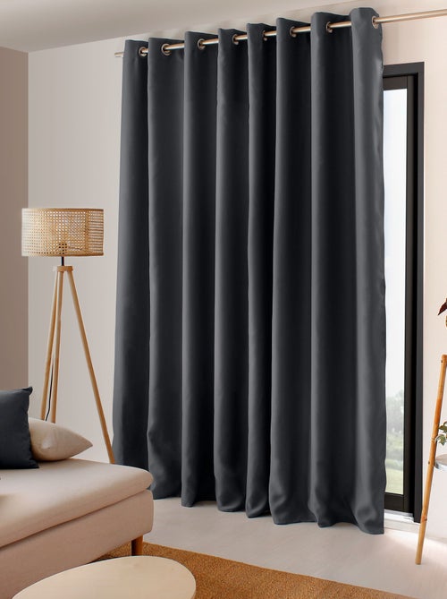 Rideau occultant fil noir en grande largeur - Kiabi