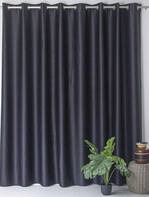 Rideau occultant fil noir en grande largeur - Kiabi