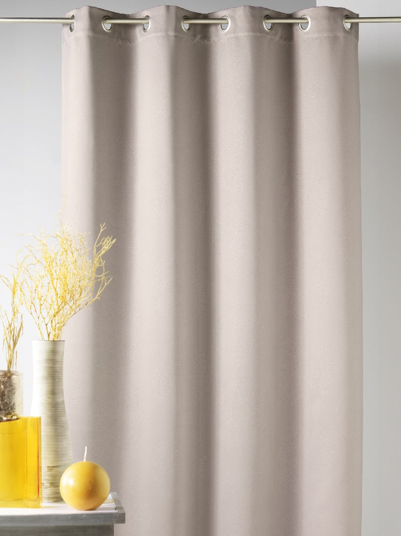 Rideau occultant frappé ronds 80% "Occultant" Taupe - Kiabi