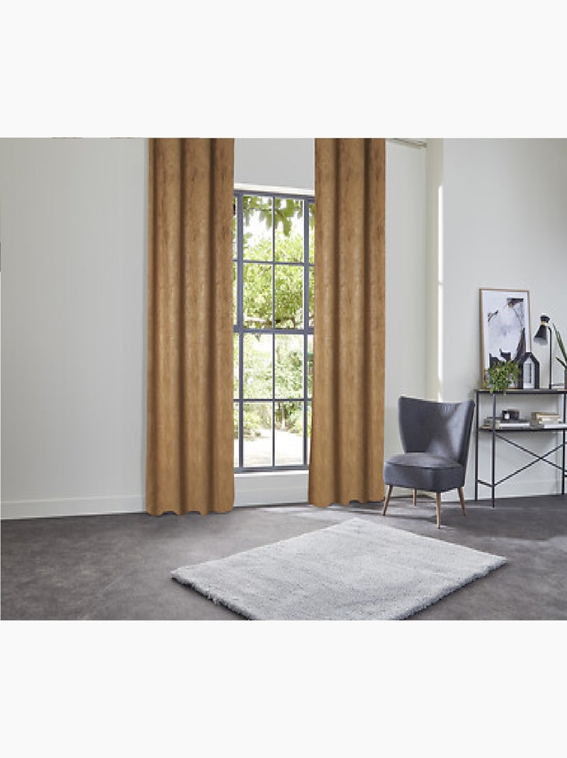 Rideau occultant Fujo velours Marron cappuccino - Kiabi