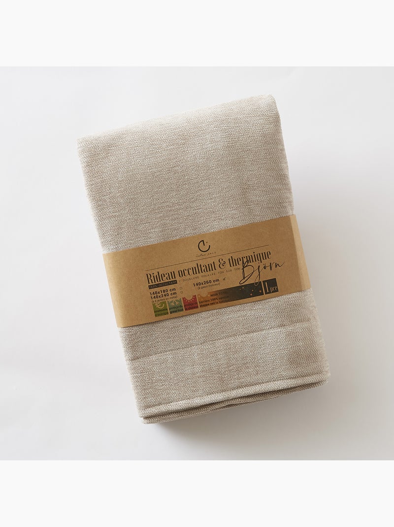 Rideau occultant – Galon fronceur couture invisible – Blackout & Polaire – BJORN Beige clair - Kiabi