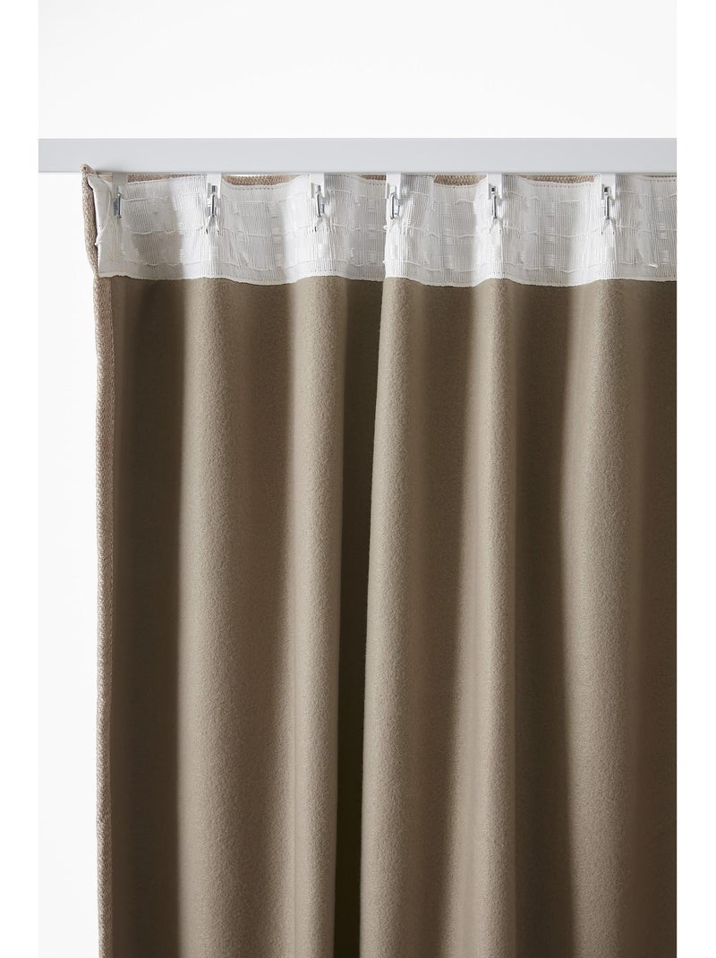 Rideau occultant – Galon fronceur couture invisible – Blackout & Polaire – BJORN Beige clair - Kiabi