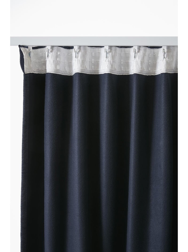 Rideau occultant – Galon fronceur couture invisible – Blackout & Polaire – BJORN Bleu foncé - Kiabi