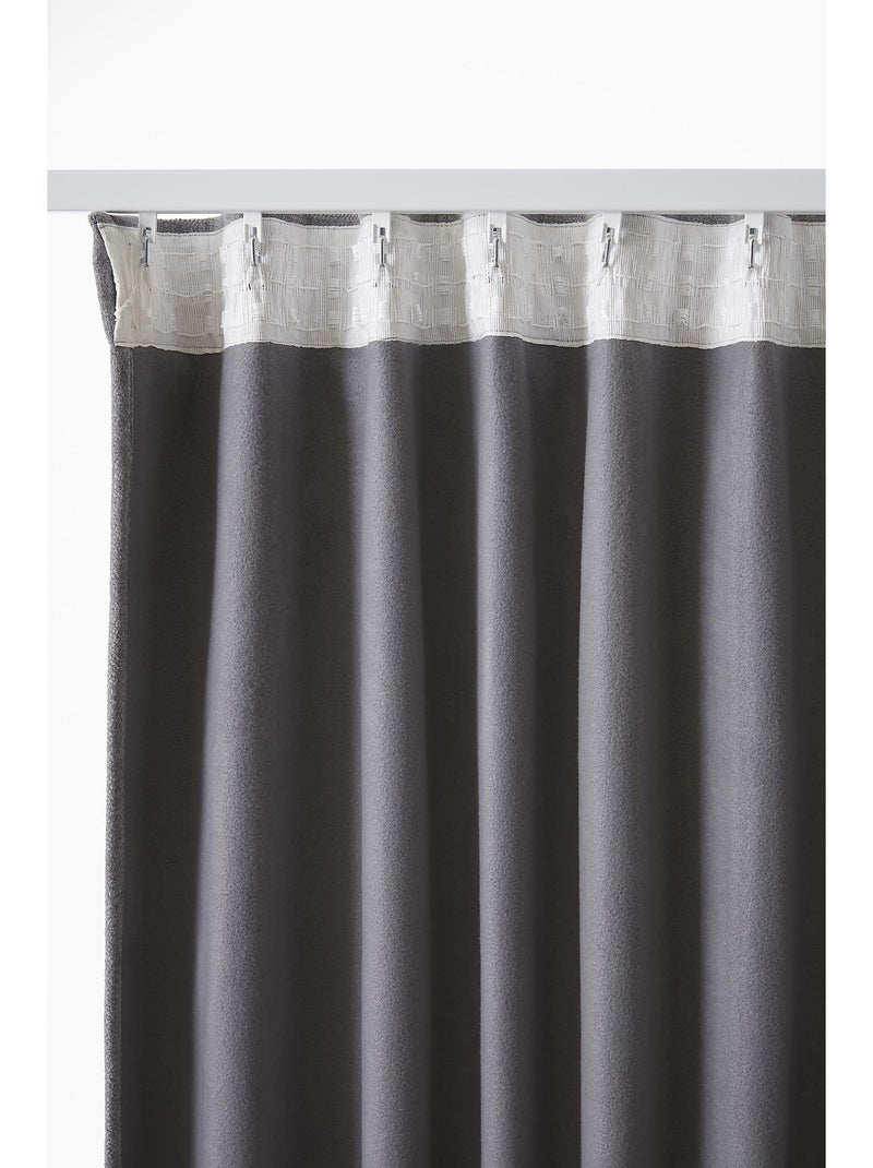 Rideau occultant – Galon fronceur couture invisible – Blackout & Polaire – BJORN Gris - Kiabi
