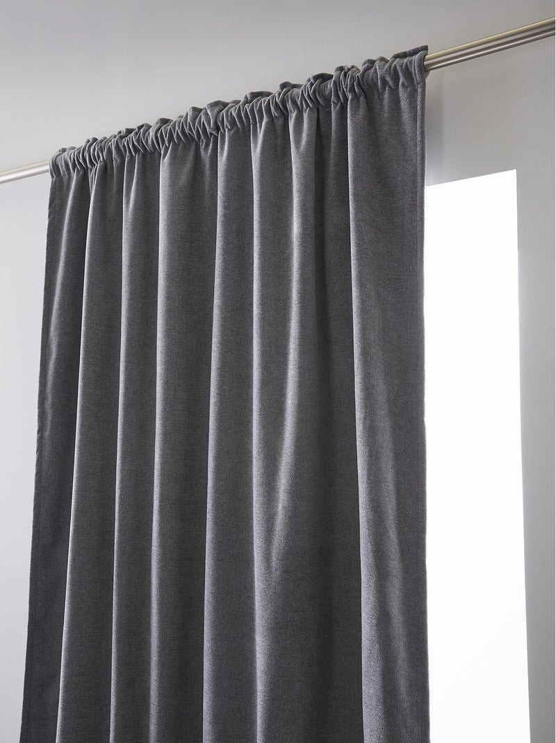 Rideau occultant – Galon fronceur couture invisible – Blackout & Polaire – BJORN Gris - Kiabi