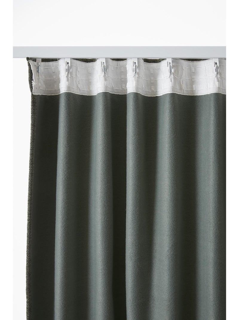 Rideau occultant – Galon fronceur couture invisible – Blackout & Polaire – BJORN Vert romarin - Kiabi