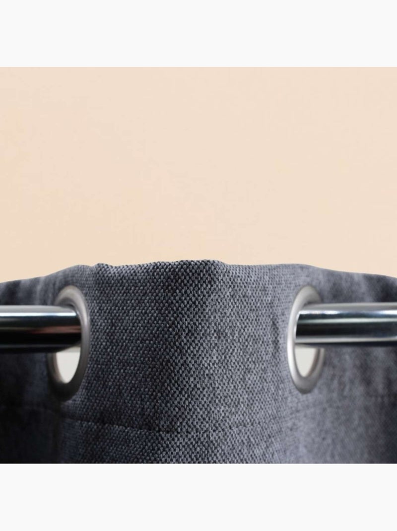 Rideau occultant grande hauteur 140x260cm Gris foncé - Kiabi