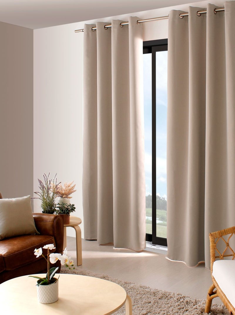 Rideau occultant grande hauteur REGLISSE Beige - Kiabi