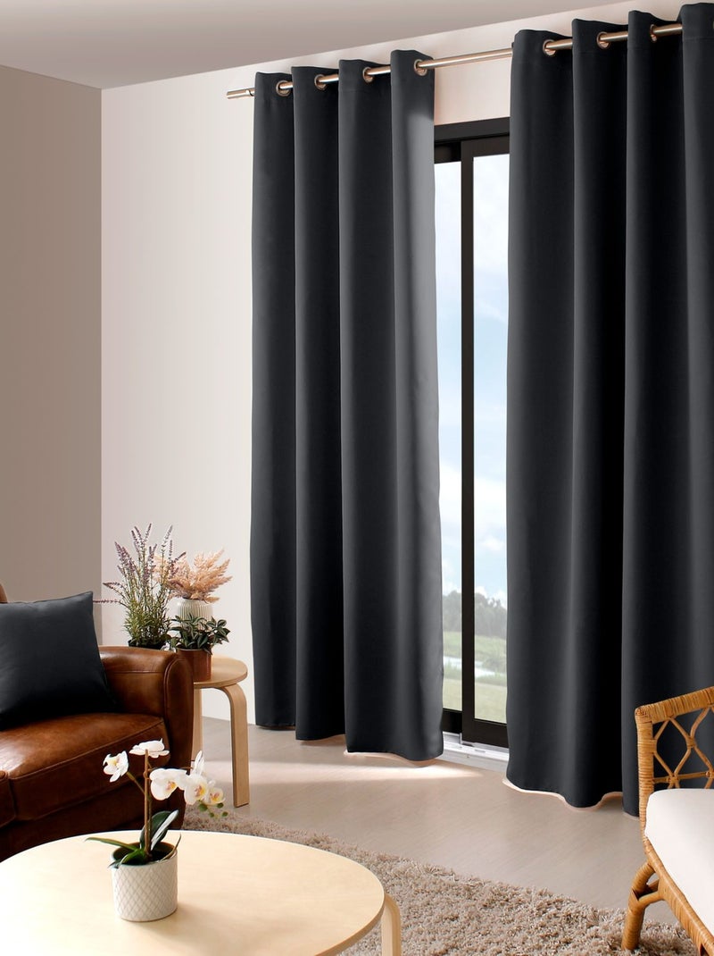 Rideau occultant grande hauteur REGLISSE Gris foncé - Kiabi